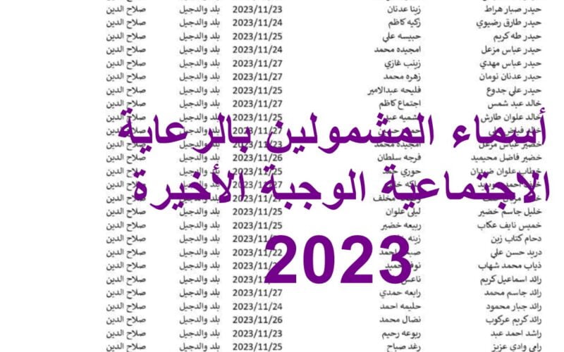 كشوفات Pdf أسماء الرعاية الاجتماعية الوجبة الأخيرة 2023 العراق عبر منصة مظلتي .. اعرف اسمك موجود ولا لا ؟