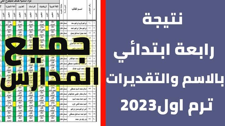 نتيجة رابعة ابتدائي الترم الاول .. نتيجة الصف الرابع الابتدائي 2024 بالاسم ورقم الجلوس عبر موقع نتيجة نت ومدرسة اون لاين