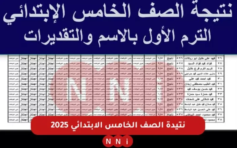 لينك صحيح.. نتيجة الصف الخامس الابتدائي 2024/2025 الترم الأول عبر موقع النتائج eduserv.cairo.gov.eg